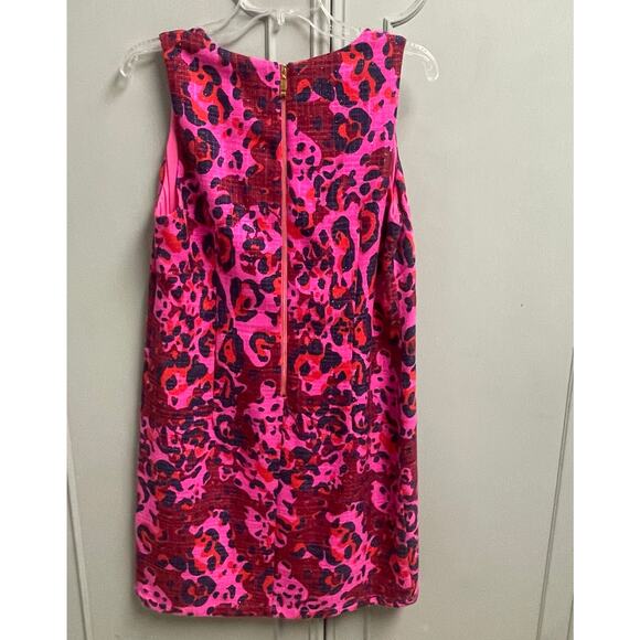Julie Brown Colorful A Line Dress Size 10 Pink Leopard Cheetah Party Event - Picture 5 of 5